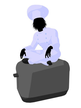 男廚師藝術(shù)插圖剪影