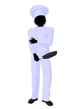 男廚師藝術(shù)插圖剪影