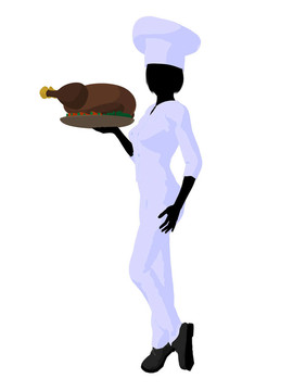 女廚師藝術(shù)插圖剪影