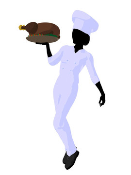 女廚師藝術(shù)插圖剪影