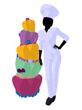 女廚師藝術(shù)插圖剪影
