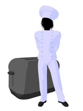男廚師藝術插圖剪影