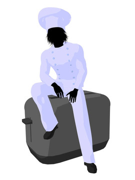 男廚師藝術(shù)插圖剪影