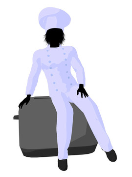 男廚師藝術插圖剪影