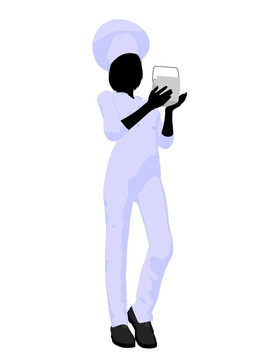 女廚師藝術插圖剪影