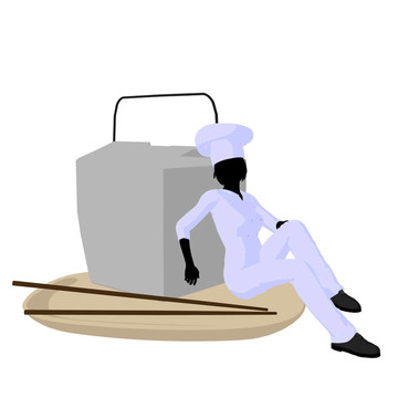 女廚師藝術(shù)插圖剪影