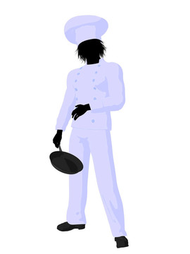 男廚師藝術插圖剪影