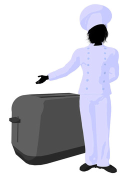 男廚師藝術插圖剪影