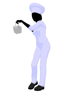 女廚師藝術(shù)插圖剪影