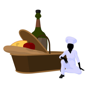 女廚師藝術(shù)插圖剪影