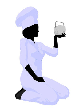 女廚師藝術(shù)插圖剪影