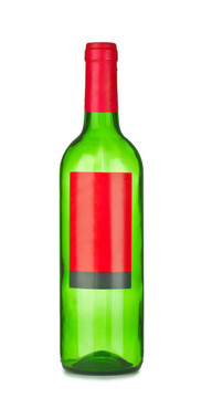葡萄酒標簽的綠色emprty瓶
