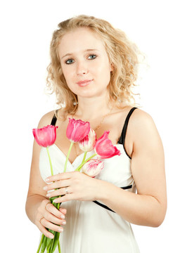 郁金香花的女人