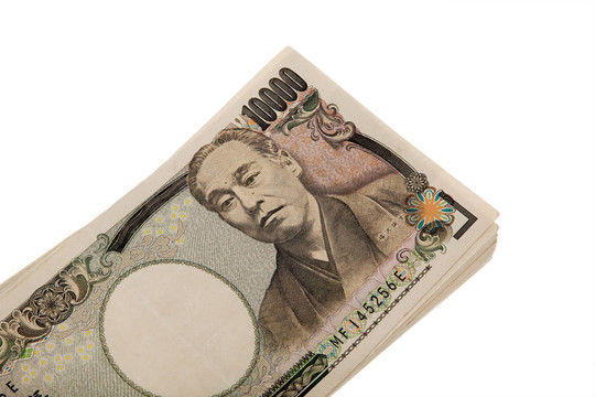 日元紙幣。日本的錢