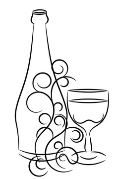 酒瓶和玻璃