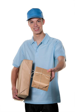 年輕人從包快遞服務