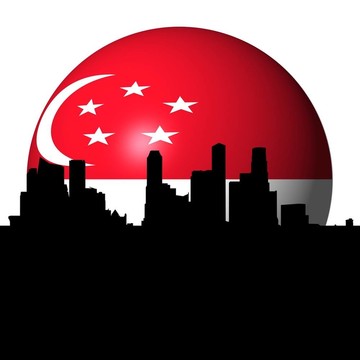 新加坡標志球的天際線
