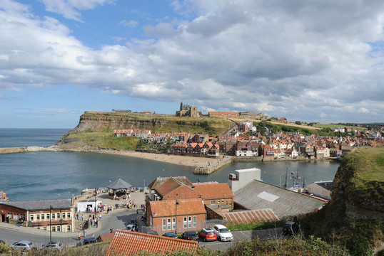 懸崖在Whitby；英國