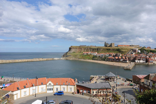 懸崖在Whitby；英國