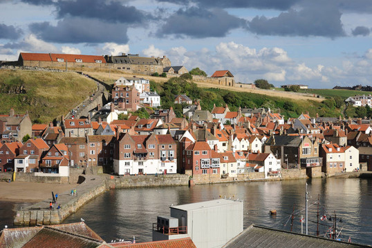 懸崖在Whitby；英國