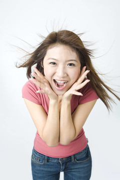 一個快樂的女孩畫像
