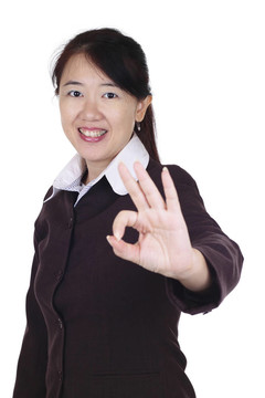 商人給OK的手勢。