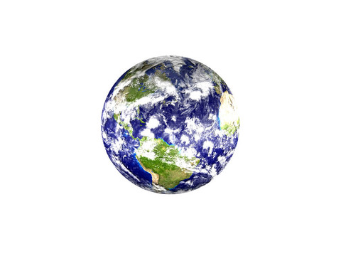 地球行星-白色背景下的美國