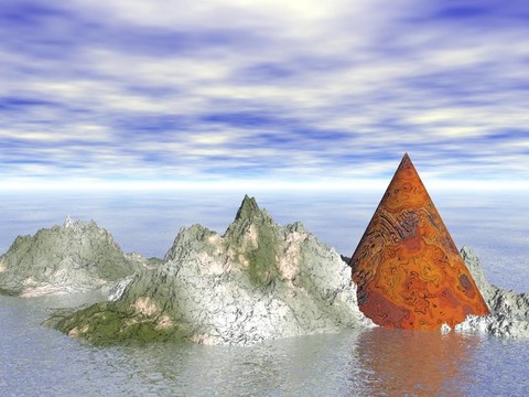 抽象巖石島與Colour Cone