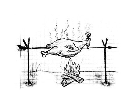 烤雞；插圖