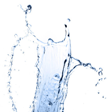 水濺在白色背景上