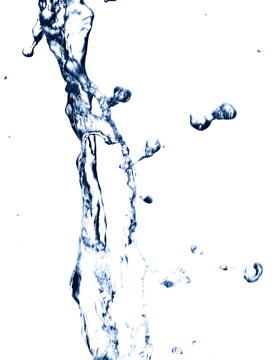 水濺在白色背景上