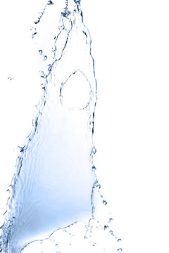 水濺在白色背景上