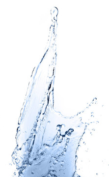 水濺在白色背景上
