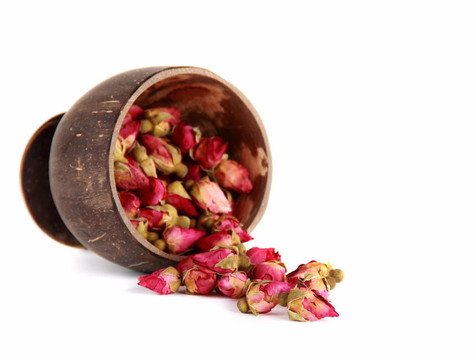 茶玫瑰花蕾。