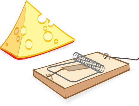 奶酪和Mousetrap Cartoon