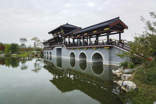 邳州桃花島公園夏至橋