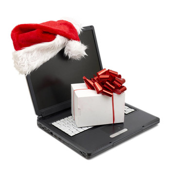 筆記本電腦上的Santa帽子
