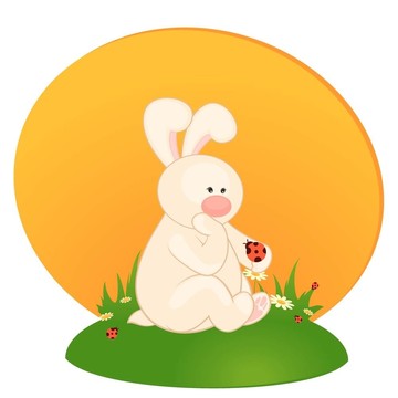 和瓢蟲的小玩具兔子