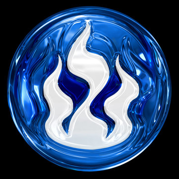 工業(yè)警示藍(lán)；黑色背景隔離。