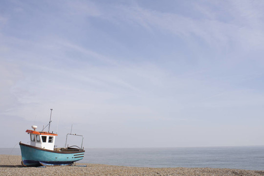 船在沙灘上；Dunwich；薩?？丝?；英國(guó)