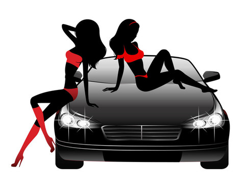 坐在車(chē)上的女孩