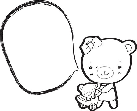 帶有言語泡沫的熊