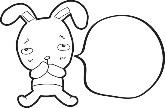有語(yǔ)音泡泡的兔子