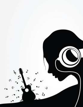 帶著吉他的女人
