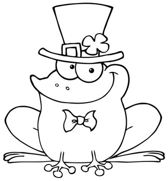 概述了快樂的Leprechaun Frog