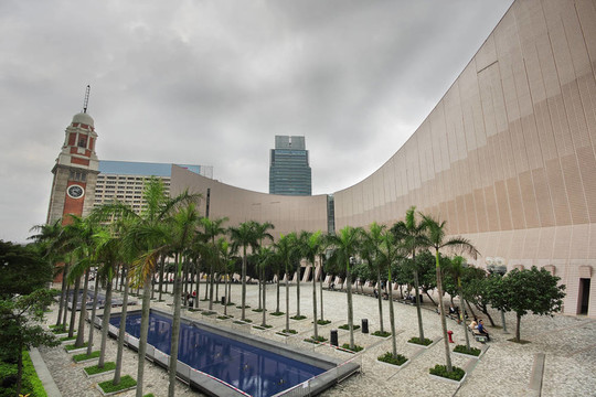 香港文化中心建筑結(jié)構(gòu)在天空