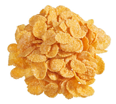 白色的玉米片堆