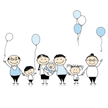 生日快樂；有孩子的大家庭；新生嬰兒