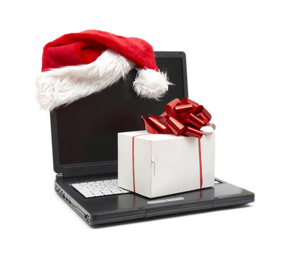 筆記本電腦上的Santa帽子