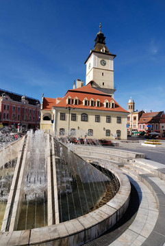 布拉索夫議會(huì)廣場(chǎng)；Transylvania；羅馬尼亞